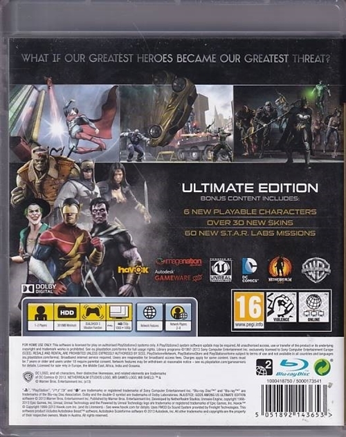 Injustice Gods Among Us - Ultimate edition - PS3 (B Grade) (Genbrug)